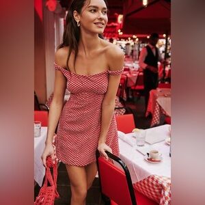 Elegant Red Off-Shoulder Dress